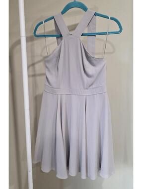 Lulus Light Gray Sleeveless Fit and Flare Dress, Size M